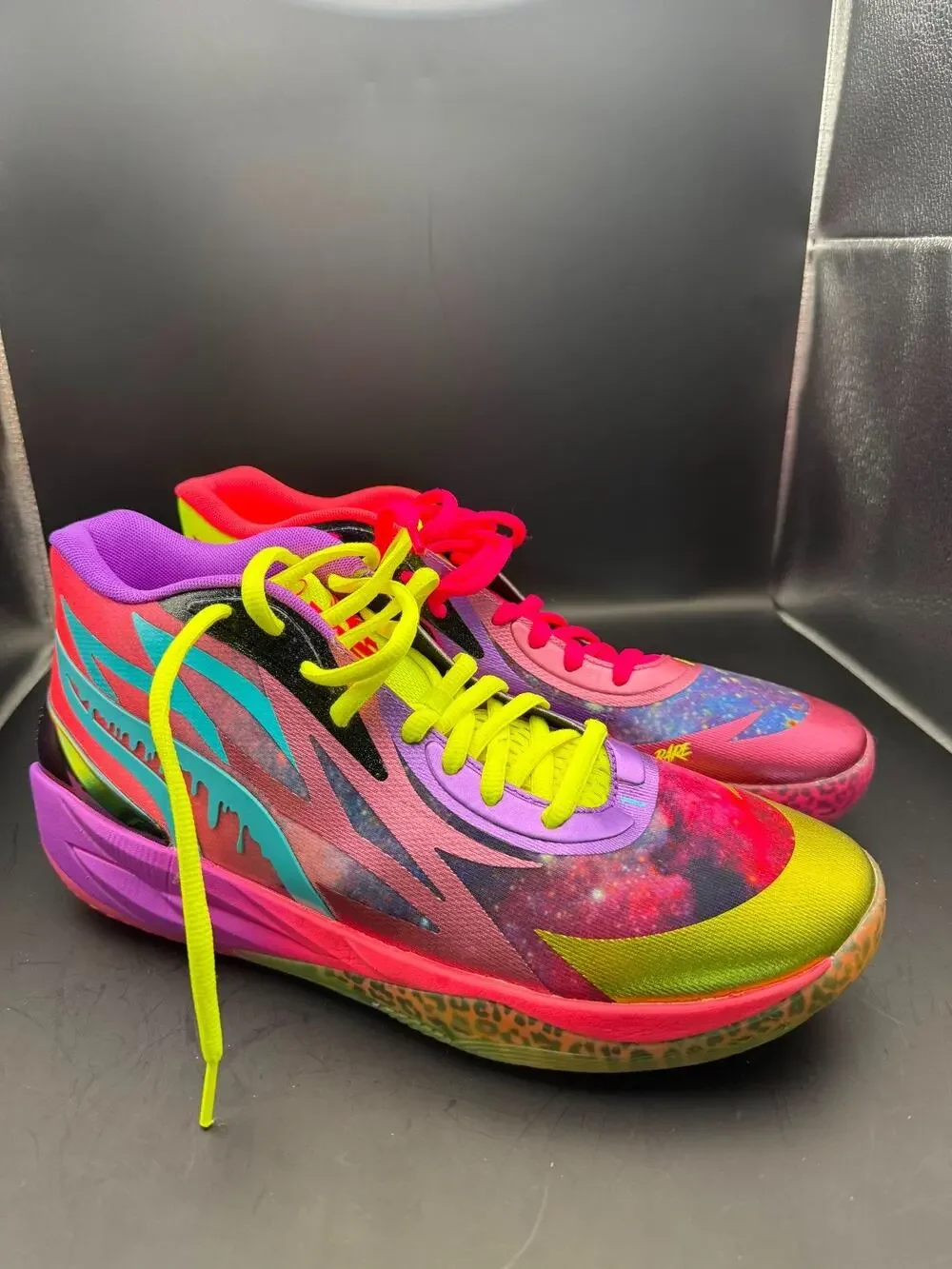 PUMA MB.02 LaMelo Ball Basketball Shoes Multicolor Galaxy Men's Size 12 EU 46